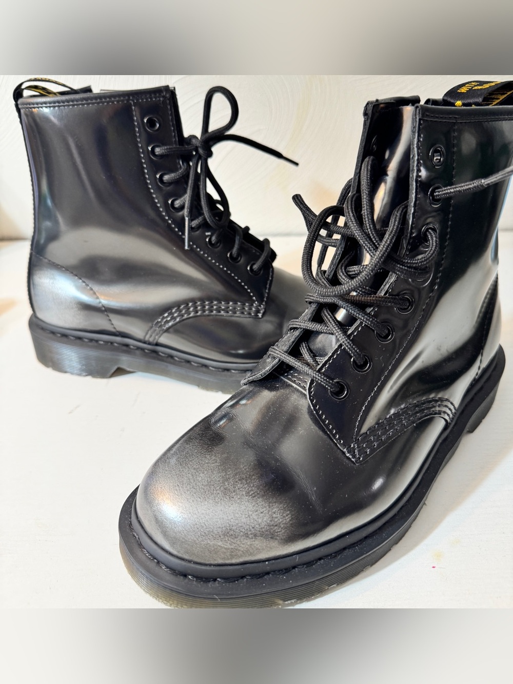 Dr. Martens Never Worn! New Without Tags! Black Polished Leather Lace-Up Boots!